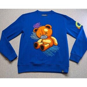 Civilized Bear Crewneck Mens Size Large Blue Sweatshirt